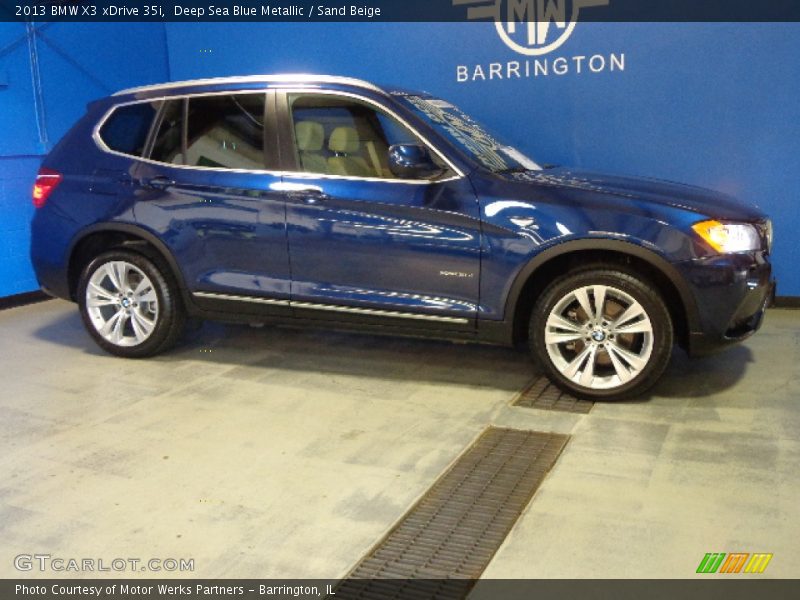 Deep Sea Blue Metallic / Sand Beige 2013 BMW X3 xDrive 35i