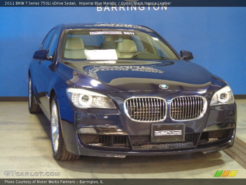 Imperial Blue Metallic / Oyster/Black Nappa Leather 2011 BMW 7 Series 750Li xDrive Sedan