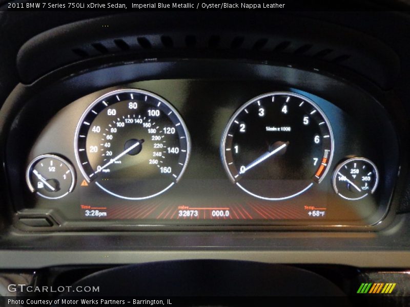 Imperial Blue Metallic / Oyster/Black Nappa Leather 2011 BMW 7 Series 750Li xDrive Sedan