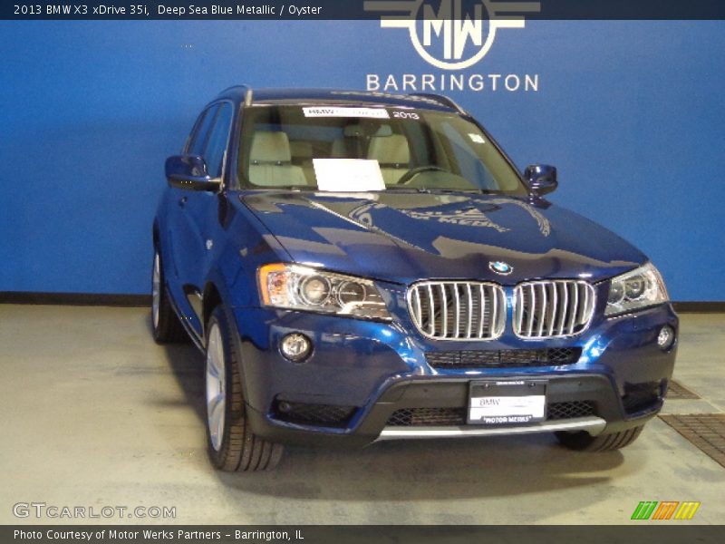 Deep Sea Blue Metallic / Oyster 2013 BMW X3 xDrive 35i