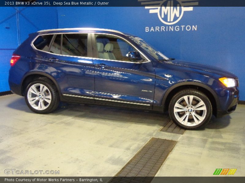 Deep Sea Blue Metallic / Oyster 2013 BMW X3 xDrive 35i