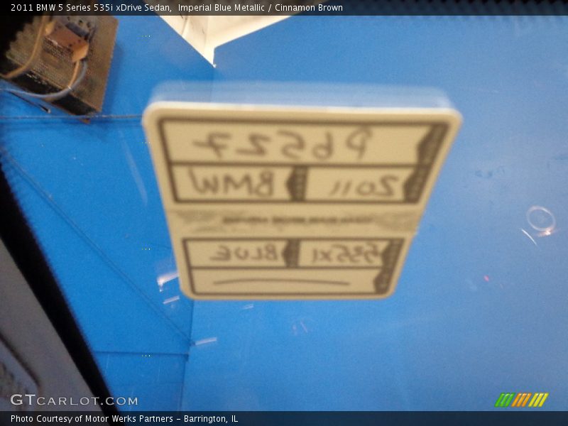 Imperial Blue Metallic / Cinnamon Brown 2011 BMW 5 Series 535i xDrive Sedan