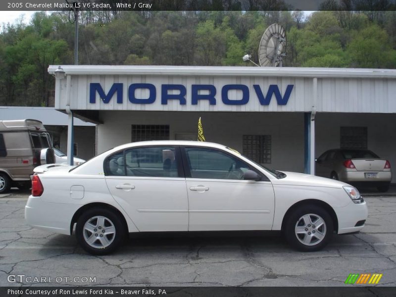 White / Gray 2005 Chevrolet Malibu LS V6 Sedan