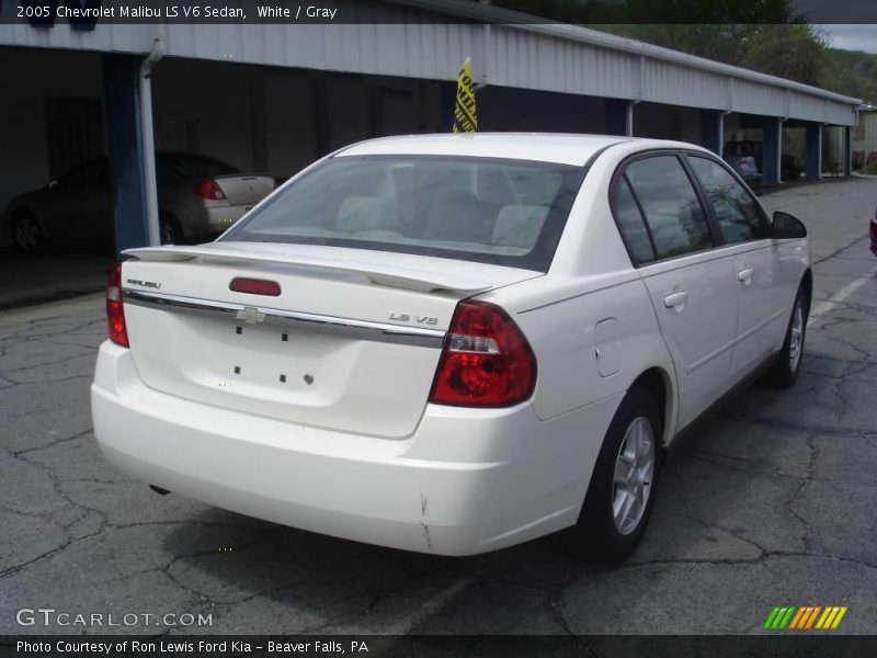 White / Gray 2005 Chevrolet Malibu LS V6 Sedan