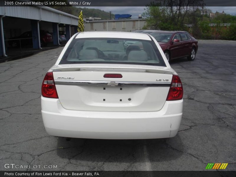 White / Gray 2005 Chevrolet Malibu LS V6 Sedan