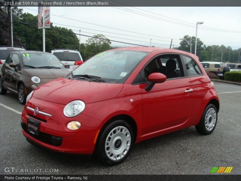 Rosso (Red) / Nero/Nero (Black/Black) 2013 Fiat 500 Pop