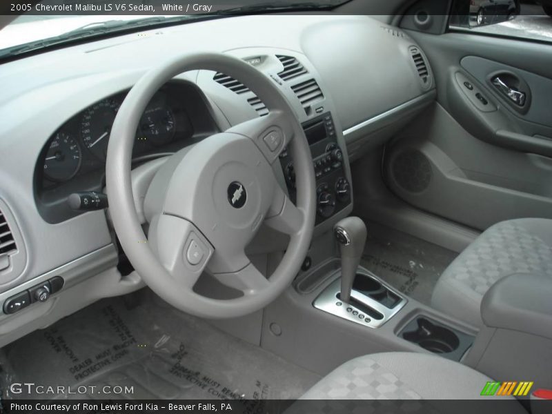White / Gray 2005 Chevrolet Malibu LS V6 Sedan
