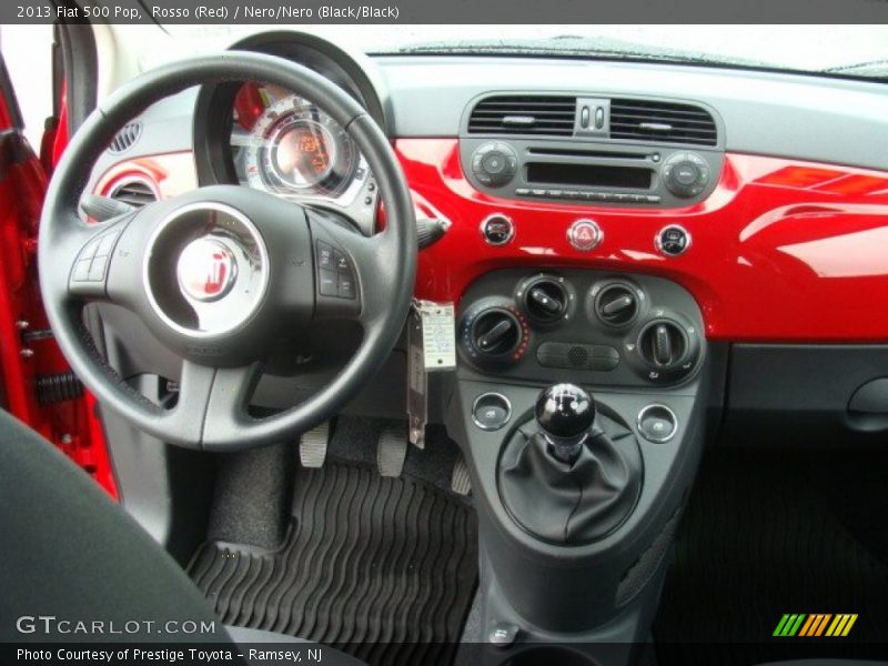 Rosso (Red) / Nero/Nero (Black/Black) 2013 Fiat 500 Pop