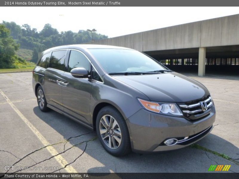 Modern Steel Metallic / Truffle 2014 Honda Odyssey Touring Elite