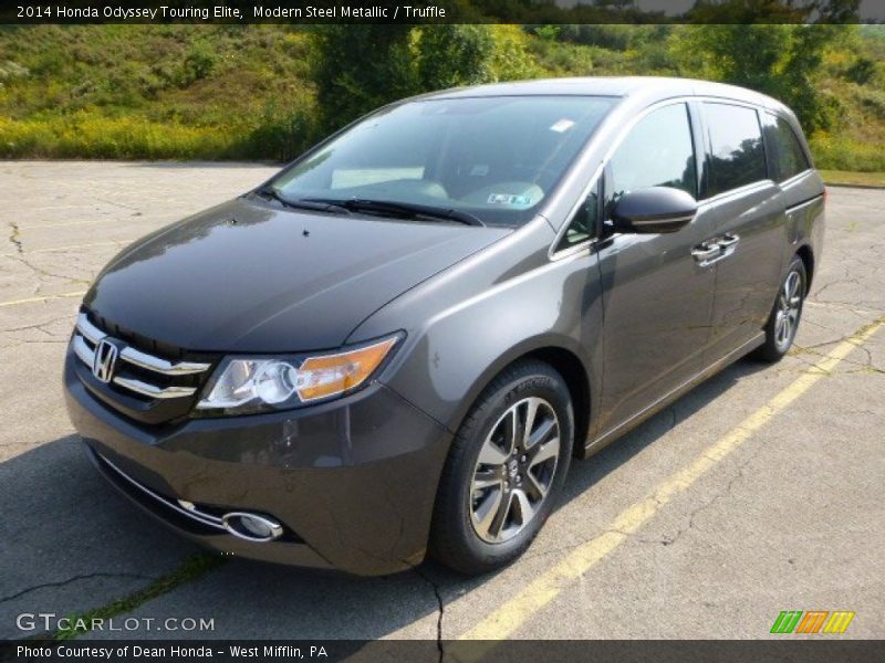Modern Steel Metallic / Truffle 2014 Honda Odyssey Touring Elite