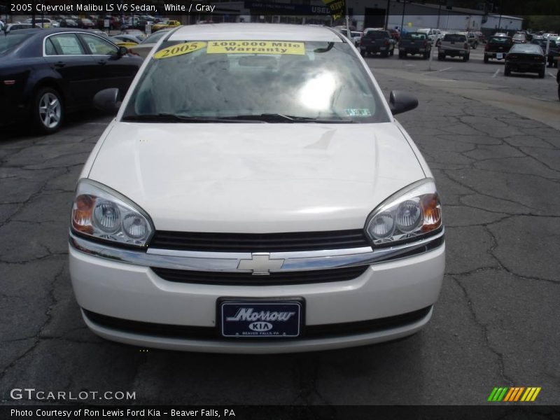 White / Gray 2005 Chevrolet Malibu LS V6 Sedan