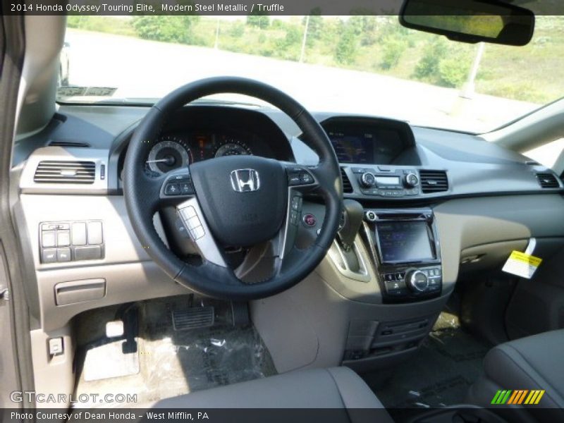 Modern Steel Metallic / Truffle 2014 Honda Odyssey Touring Elite