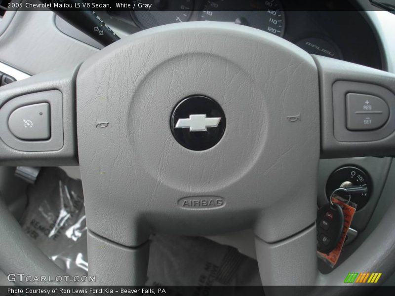 White / Gray 2005 Chevrolet Malibu LS V6 Sedan