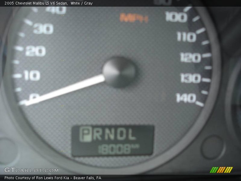 White / Gray 2005 Chevrolet Malibu LS V6 Sedan