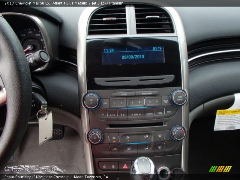 Atlantis Blue Metallic / Jet Black/Titanium 2013 Chevrolet Malibu LS