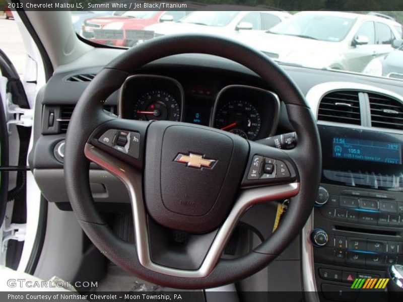 Summit White / Jet Black/Titanium 2013 Chevrolet Malibu LS