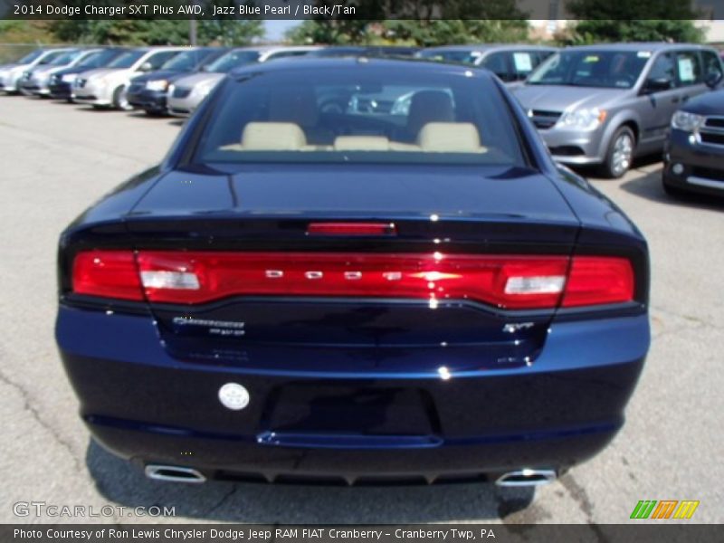 Jazz Blue Pearl / Black/Tan 2014 Dodge Charger SXT Plus AWD