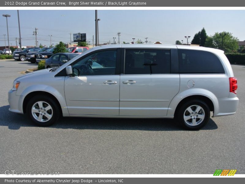 Bright Silver Metallic / Black/Light Graystone 2012 Dodge Grand Caravan Crew