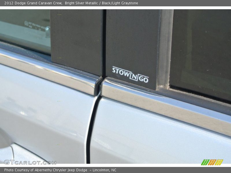 Bright Silver Metallic / Black/Light Graystone 2012 Dodge Grand Caravan Crew
