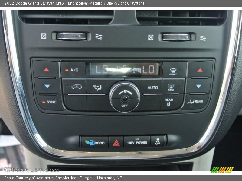 Bright Silver Metallic / Black/Light Graystone 2012 Dodge Grand Caravan Crew