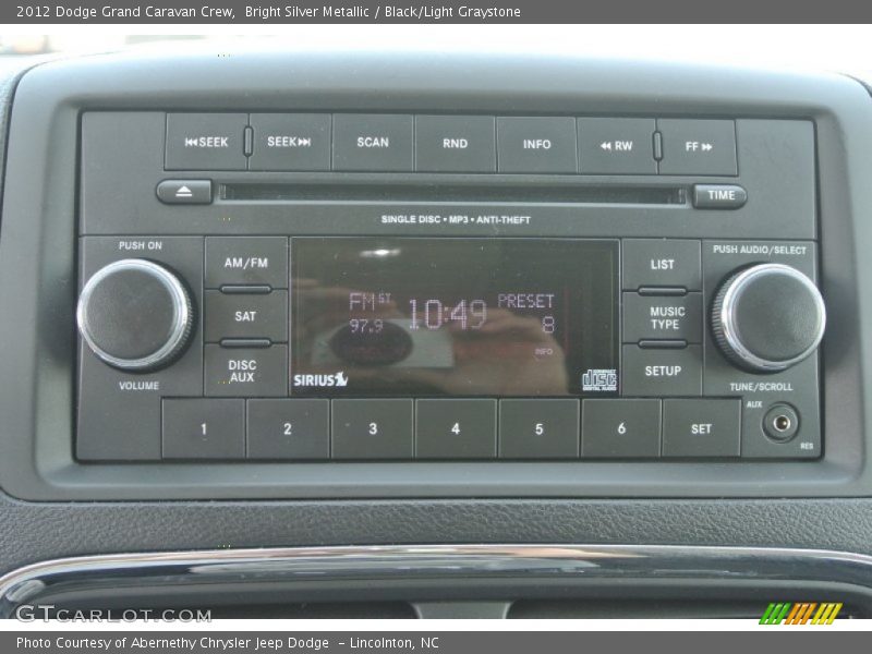 Bright Silver Metallic / Black/Light Graystone 2012 Dodge Grand Caravan Crew