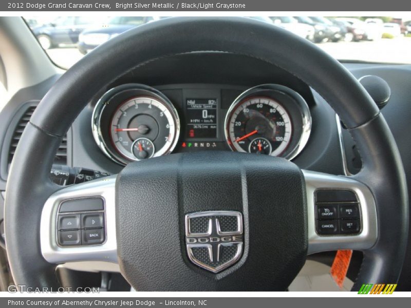 Bright Silver Metallic / Black/Light Graystone 2012 Dodge Grand Caravan Crew