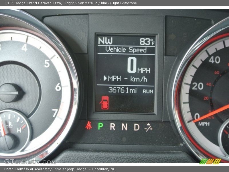 Bright Silver Metallic / Black/Light Graystone 2012 Dodge Grand Caravan Crew