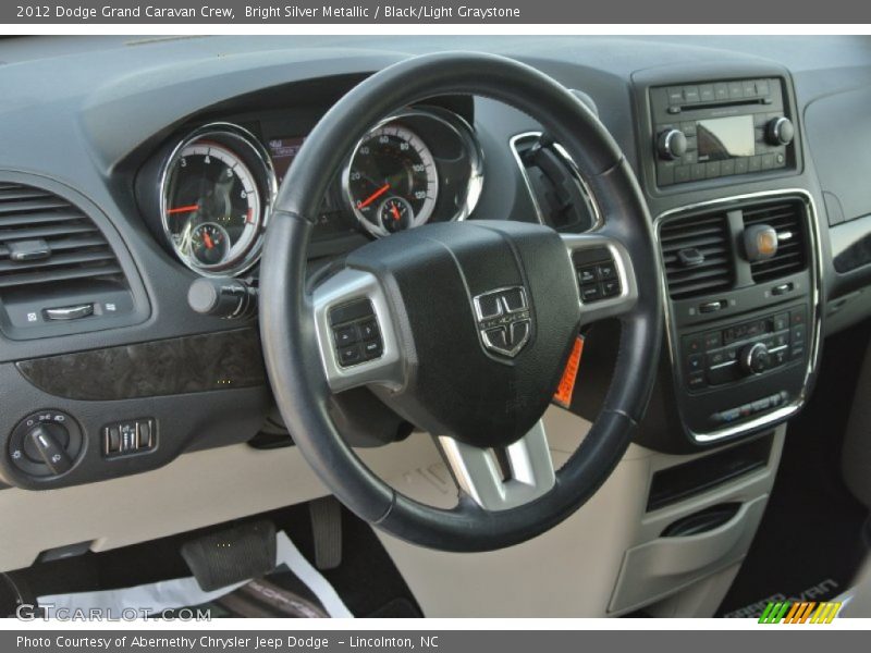 Bright Silver Metallic / Black/Light Graystone 2012 Dodge Grand Caravan Crew