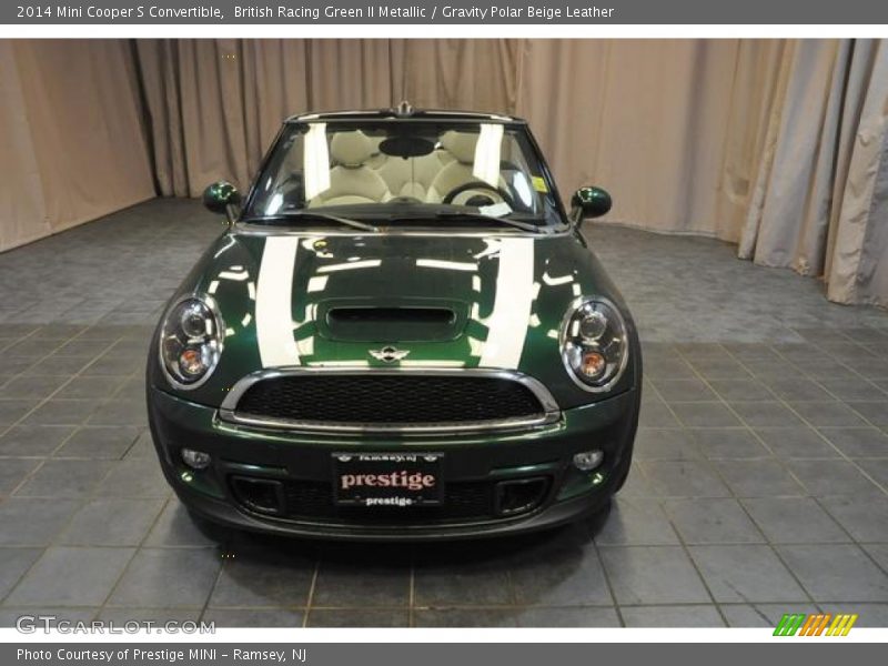 British Racing Green II Metallic / Gravity Polar Beige Leather 2014 Mini Cooper S Convertible