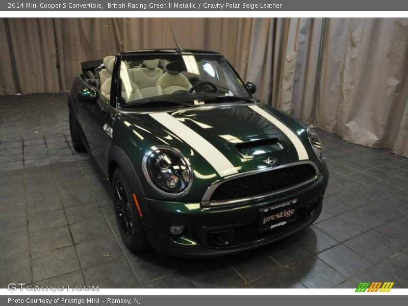 British Racing Green II Metallic / Gravity Polar Beige Leather 2014 Mini Cooper S Convertible