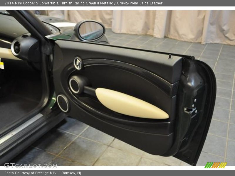 British Racing Green II Metallic / Gravity Polar Beige Leather 2014 Mini Cooper S Convertible