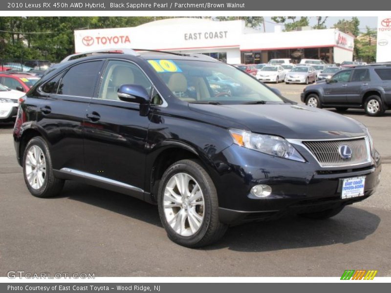 Black Sapphire Pearl / Parchment/Brown Walnut 2010 Lexus RX 450h AWD Hybrid