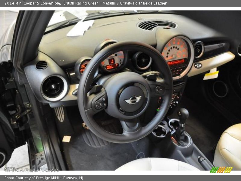 British Racing Green II Metallic / Gravity Polar Beige Leather 2014 Mini Cooper S Convertible
