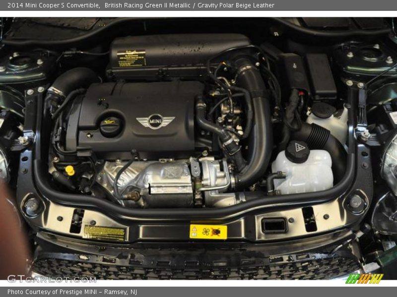 British Racing Green II Metallic / Gravity Polar Beige Leather 2014 Mini Cooper S Convertible