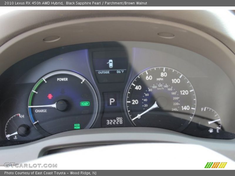 Black Sapphire Pearl / Parchment/Brown Walnut 2010 Lexus RX 450h AWD Hybrid