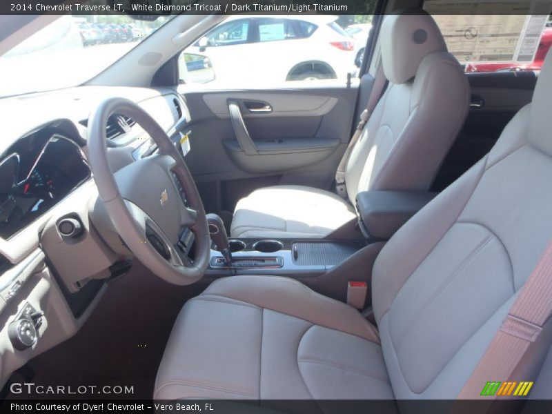 White Diamond Tricoat / Dark Titanium/Light Titanium 2014 Chevrolet Traverse LT