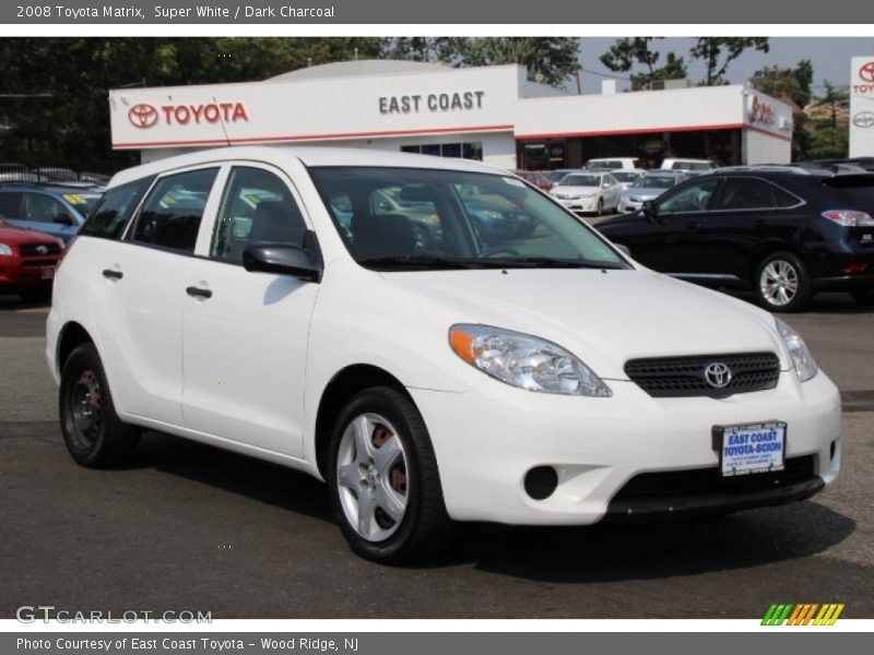 Super White / Dark Charcoal 2008 Toyota Matrix