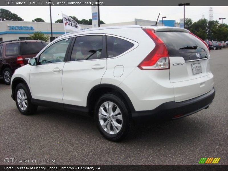 White Diamond Pearl / Beige 2012 Honda CR-V EX-L 4WD