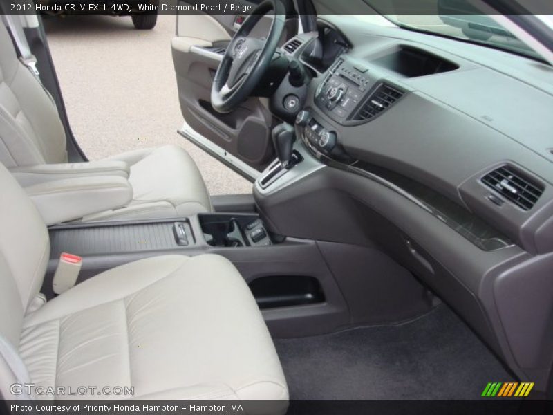 White Diamond Pearl / Beige 2012 Honda CR-V EX-L 4WD