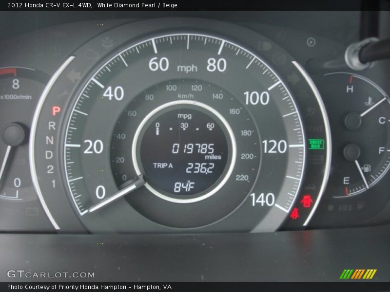 White Diamond Pearl / Beige 2012 Honda CR-V EX-L 4WD