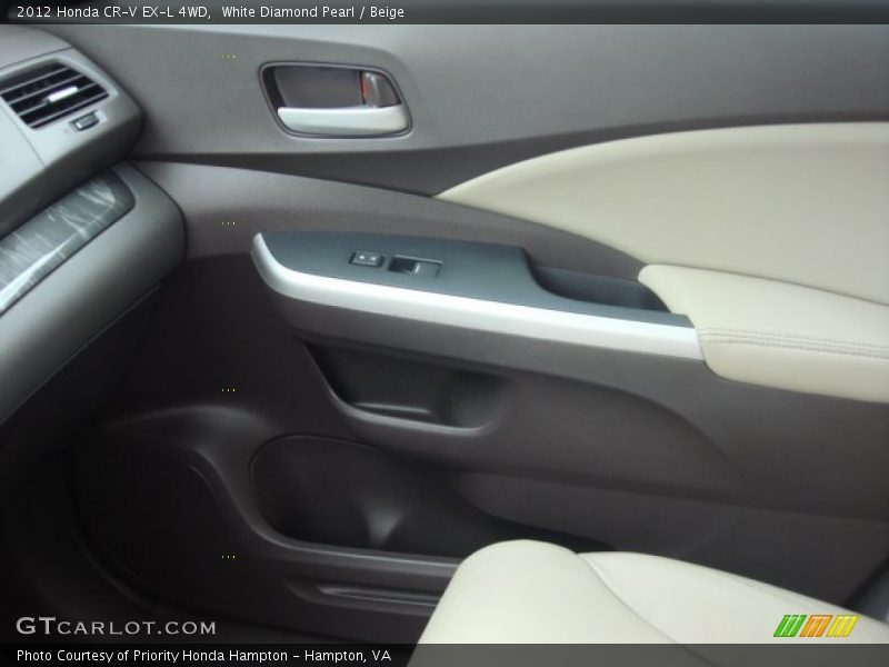 White Diamond Pearl / Beige 2012 Honda CR-V EX-L 4WD