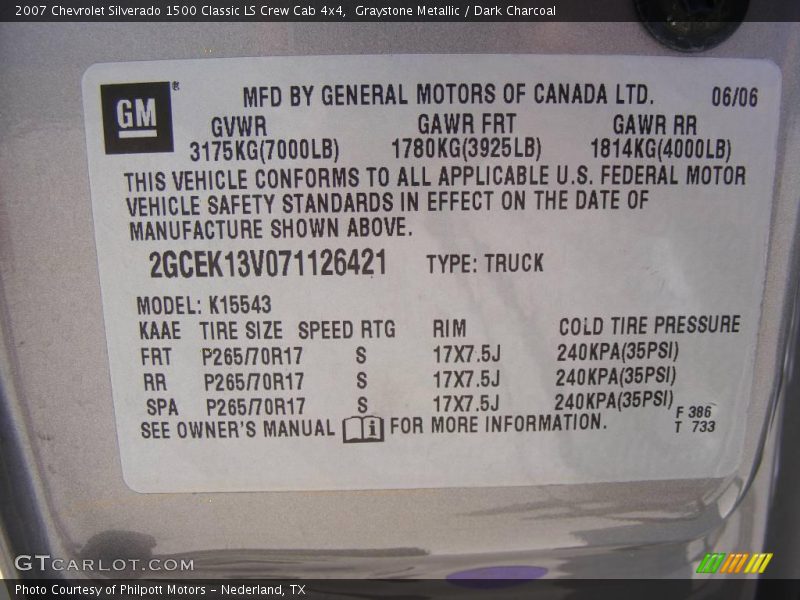 Graystone Metallic / Dark Charcoal 2007 Chevrolet Silverado 1500 Classic LS Crew Cab 4x4