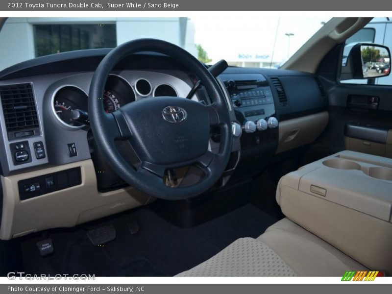 Super White / Sand Beige 2012 Toyota Tundra Double Cab