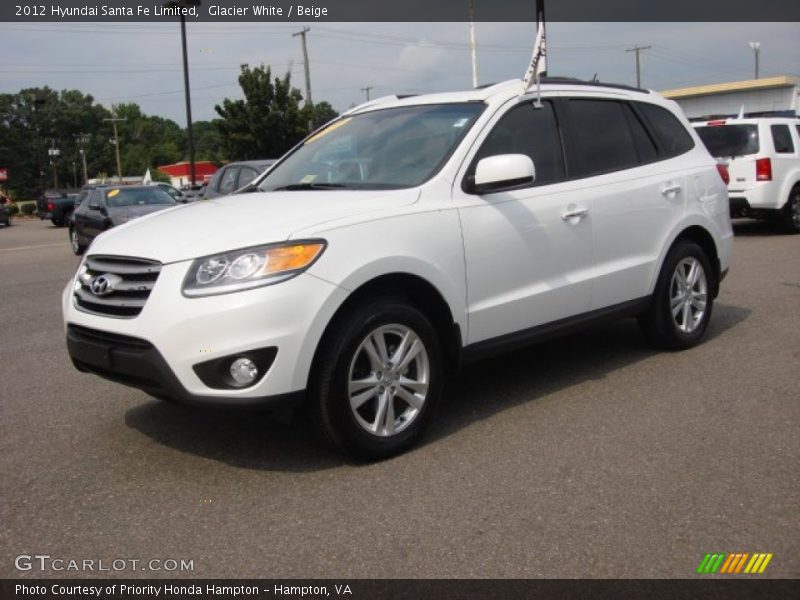 Glacier White / Beige 2012 Hyundai Santa Fe Limited