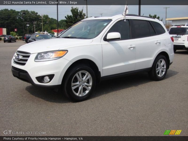 Glacier White / Beige 2012 Hyundai Santa Fe Limited