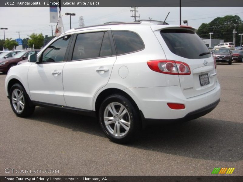 Glacier White / Beige 2012 Hyundai Santa Fe Limited