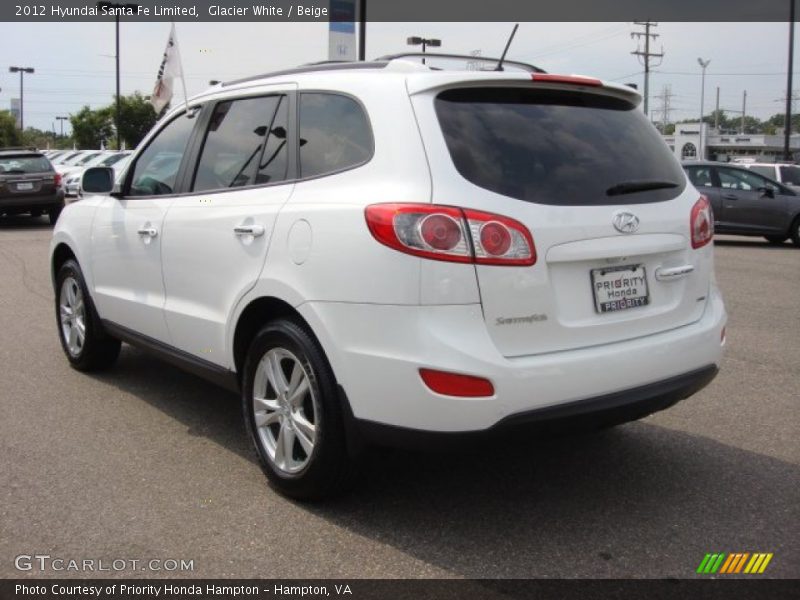 Glacier White / Beige 2012 Hyundai Santa Fe Limited