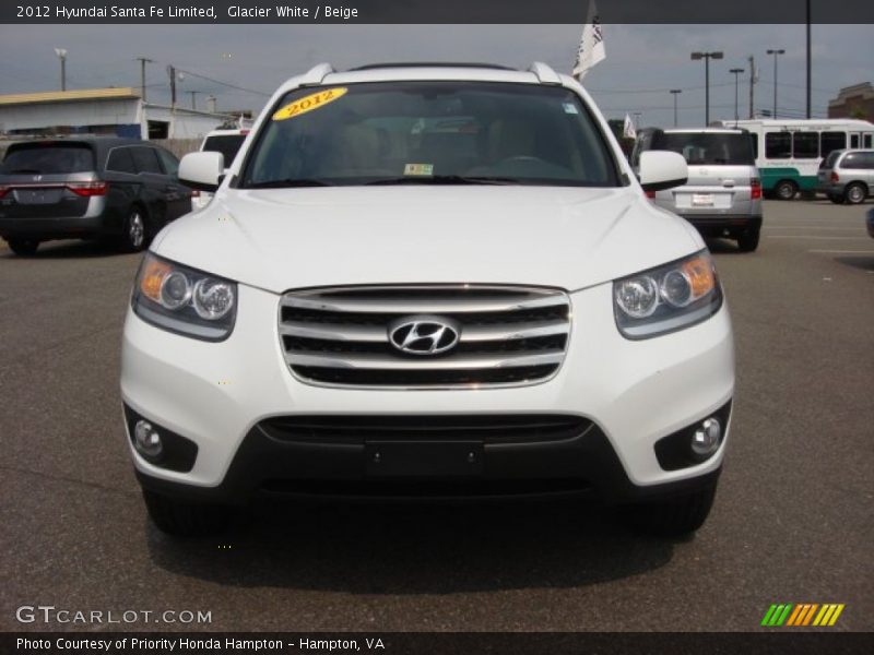 Glacier White / Beige 2012 Hyundai Santa Fe Limited