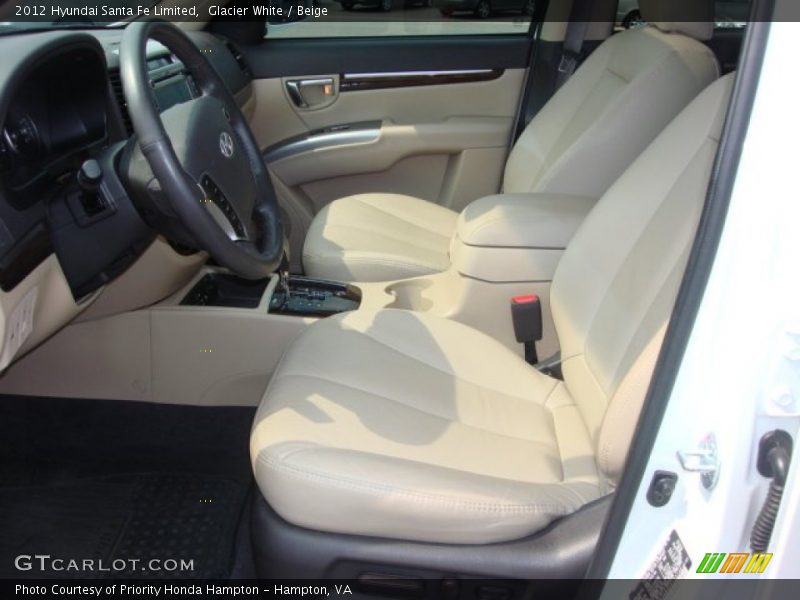 Glacier White / Beige 2012 Hyundai Santa Fe Limited