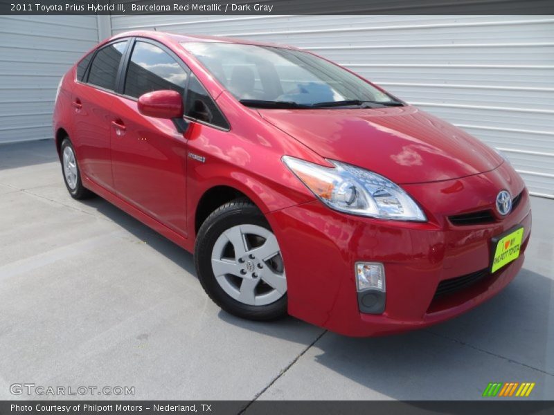 Barcelona Red Metallic / Dark Gray 2011 Toyota Prius Hybrid III